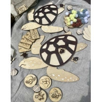 Zestaw " Żółw" - ( układanka lewopólkulowa, cykl rozwojowy, gra,nauka liczenia )