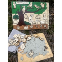 Drewniana układanka "Warstwy lasu" (malowana)