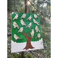 Drewniana układanka „Ptaki" (malowana)