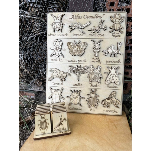 Drewniana układanka "Atlas Owadów"