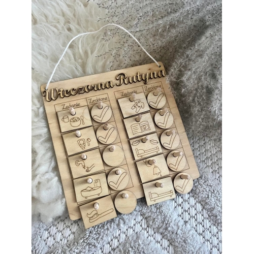 Tablica " Wieczorna Rutyna" (kwadrat)