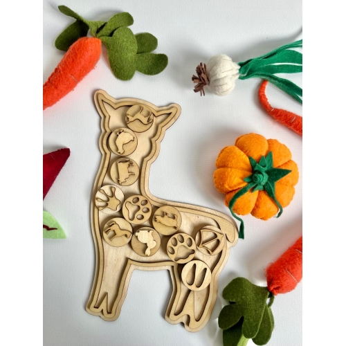 Sensoryczna taca "Alpaka" + 11 stempli do ciastoliny i piasku kinetycznego