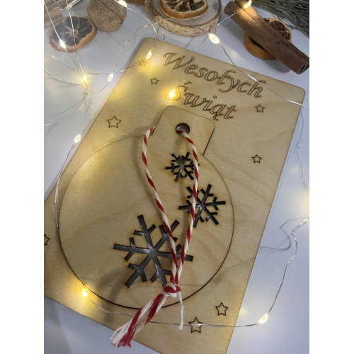 Drewniana Kartka Świąteczna-wzór 2