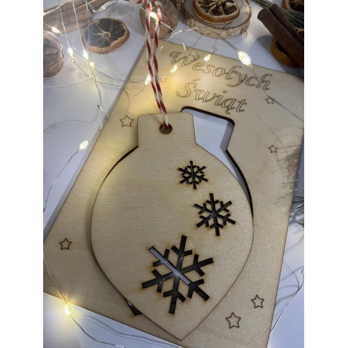 Drewniana Kartka Świąteczna-wzór 4