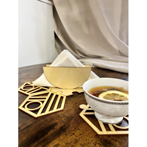 Serwetnik + 6 podkładek pod kubek 