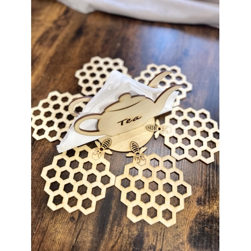 Serwetnik + 6 podkładek pod kubek 