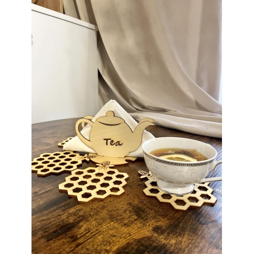 Serwetnik + 6 podkładek pod kubek 