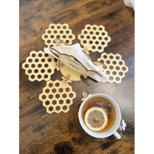 Serwetnik + 6 podkładek pod kubek 