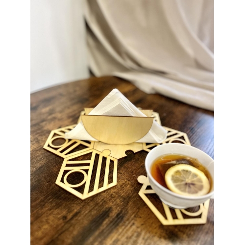 Serwetnik + 6 podkładek pod kubek 