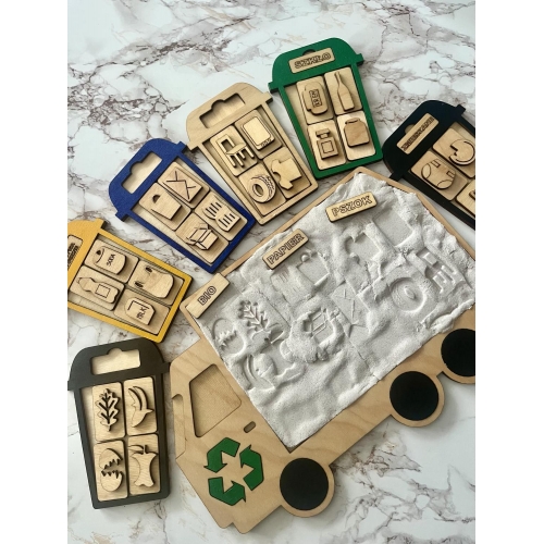 Segregacja śmieci (6  koszy + śmieciarka )