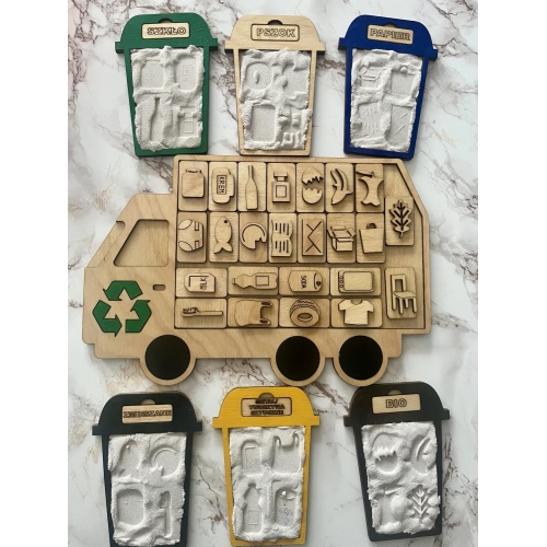 Segregacja śmieci (6  koszy + śmieciarka )