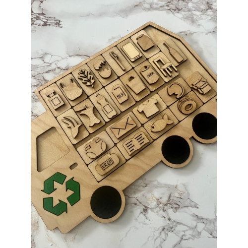 Segregacja śmieci (6  koszy + śmieciarka )