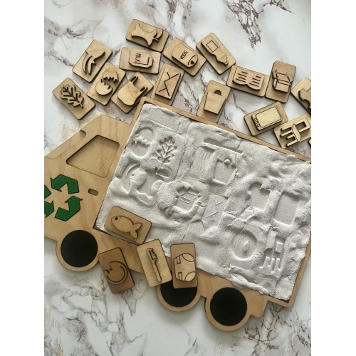 Segregacja śmieci (6  koszy + śmieciarka )