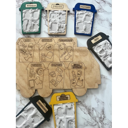 Segregacja śmieci (6  koszy + śmieciarka )