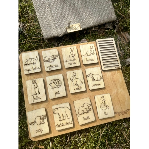 Drewniany Zestaw Edukacyjny – “Nory Zwierząt”