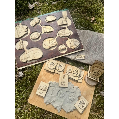 Drewniany Zestaw Edukacyjny – “Nory Zwierząt”