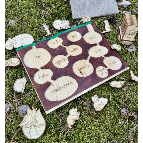 Drewniany Zestaw Edukacyjny – “Nory Zwierząt”