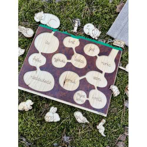 Drewniany Zestaw Edukacyjny – “Nory Zwierząt”