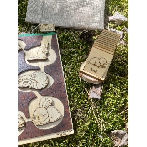 Drewniany Zestaw Edukacyjny – “Nory Zwierząt”