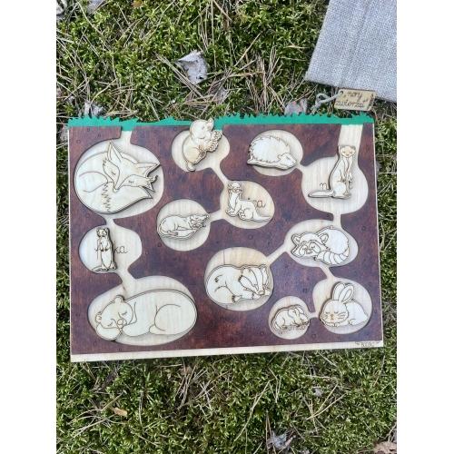 Drewniany Zestaw Edukacyjny – “Nory Zwierząt”