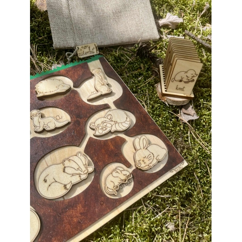 Drewniany Zestaw Edukacyjny – “Nory Zwierząt”