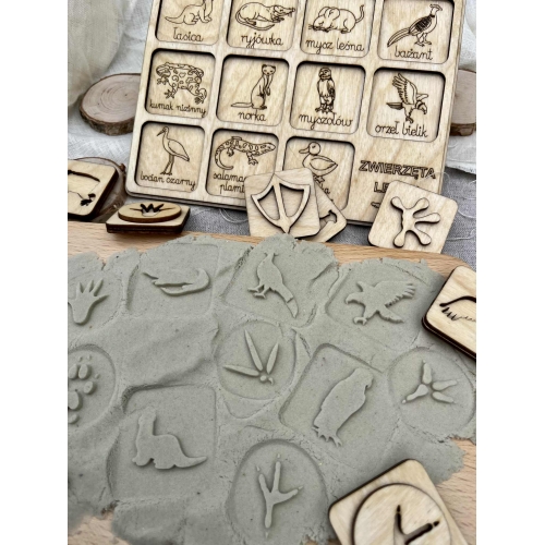 Zestaw trzech układanek- tropy zwierząt leśnych