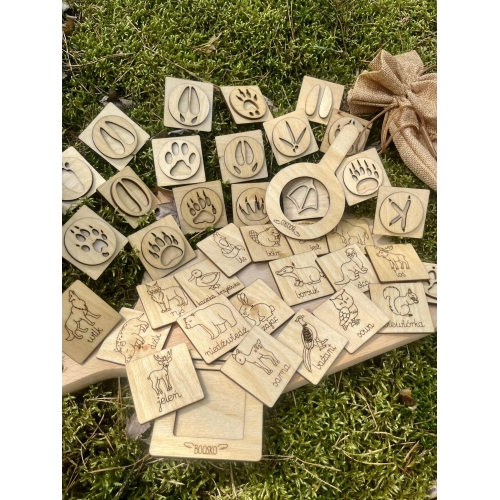 Stemple ''Zwierzęta leśne i ich tropy'' (18szt.)