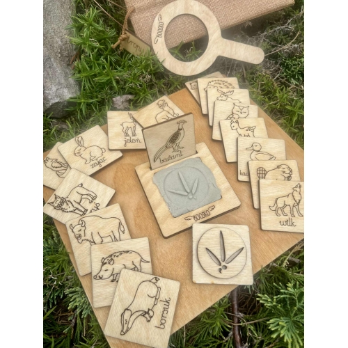 Stemple ''Zwierzęta leśne i ich tropy'' (18szt.)