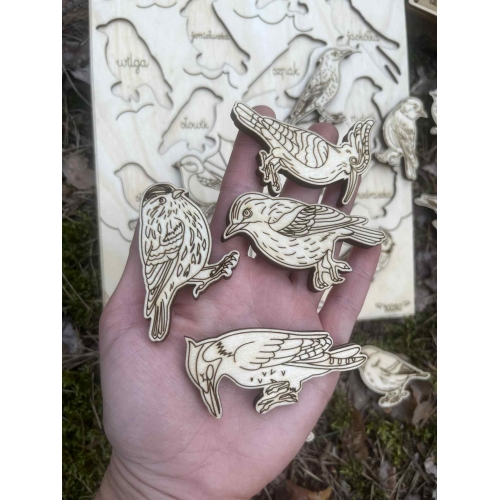 Drewniana układanka „Ptaki