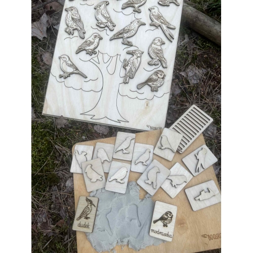 Drewniana układanka „Ptaki