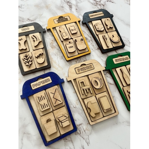 Segregacja śmieci (6  koszy + śmieciarka )