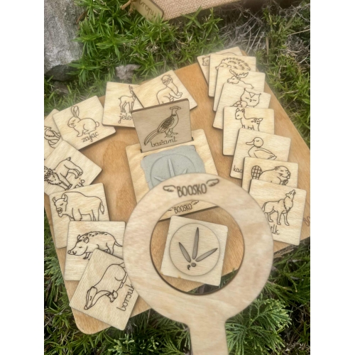 Stemple ''Zwierzęta leśne i ich tropy'' (18szt.)