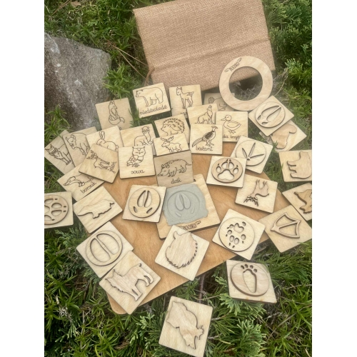 Stemple ''Zwierzęta leśne i ich tropy'' (18szt.)