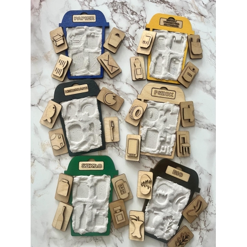 Segregacja śmieci (6  koszy + śmieciarka )