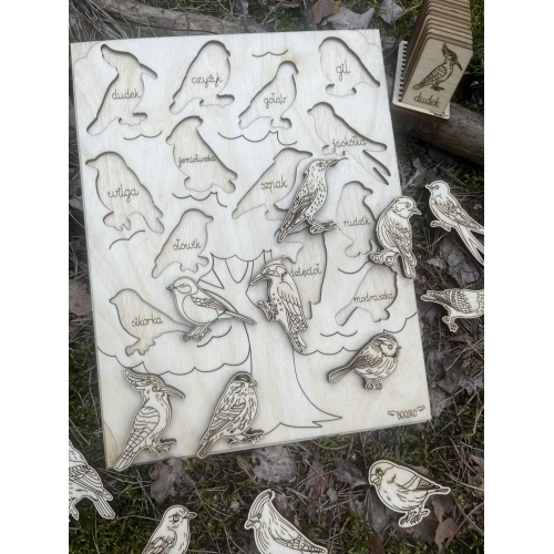 Drewniana układanka „Ptaki