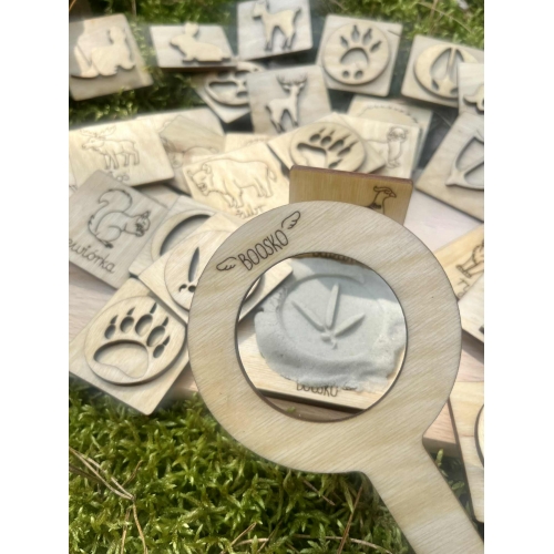 Stemple ''Zwierzęta leśne i ich tropy'' (18szt.)