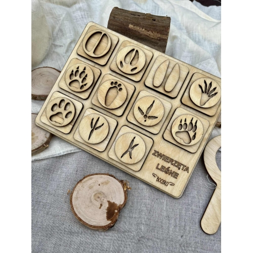 Zestaw trzech układanek- tropy zwierząt leśnych