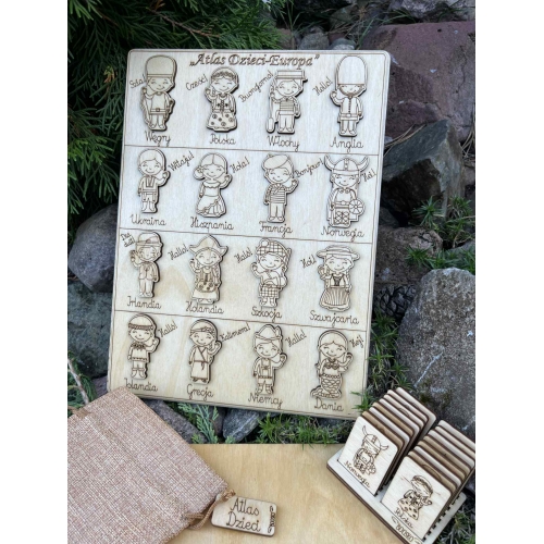 Drewniana układanka "Atlas Dzieci-Europa"