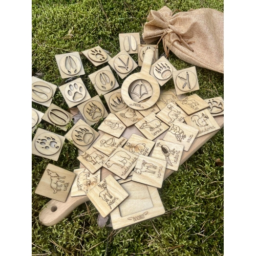 Stemple ''Zwierzęta leśne i ich tropy'' (18szt.)