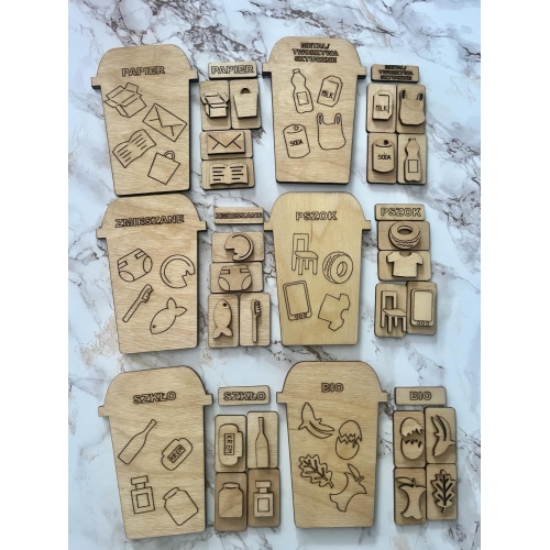 Segregacja śmieci (6  koszy + śmieciarka )