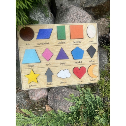 Drewniana układanka "Kolorowe kształty"